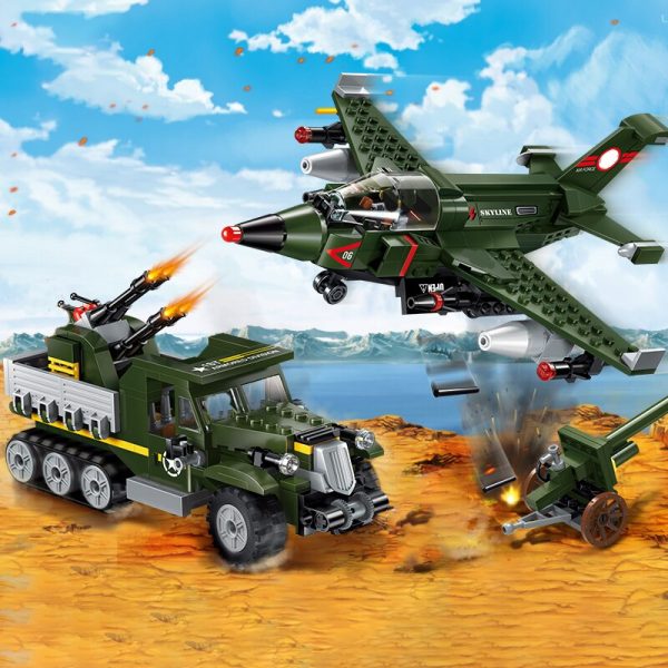 Enlighten 1710 Military Army Battle Force Heavy Truck Plane Task Action DIY Mini Blocks Bricks Building 3 - LOZ™ MINI BLOCKS