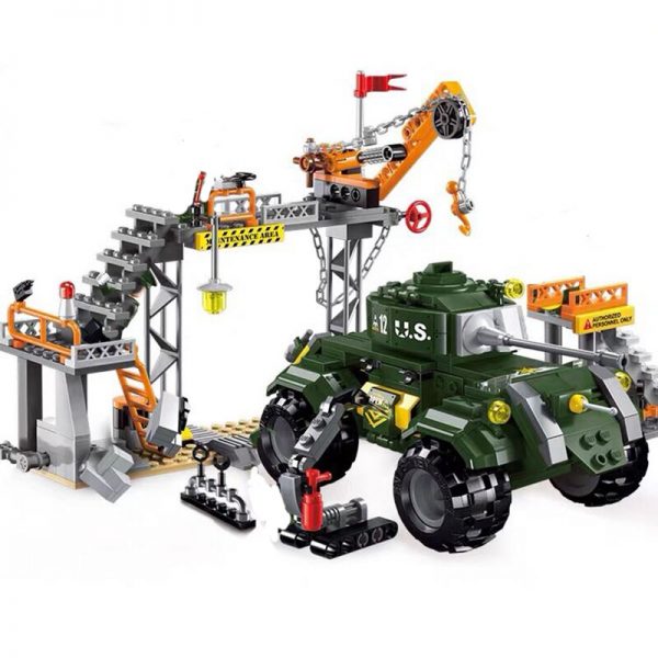 Enlighten 1712 Army Tank Maintenance Area Factory Military Base Action Task Mini Blocks Bricks Building Toy 5 - LOZ™ MINI BLOCKS