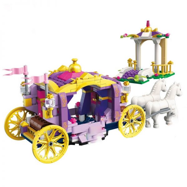 Enlighten 2605 Pink Loyal Carriage Pavilion Kingdom Princess Prince Horse 3D Mini Blocks Bricks Building Toy 2 - LOZ™ MINI BLOCKS