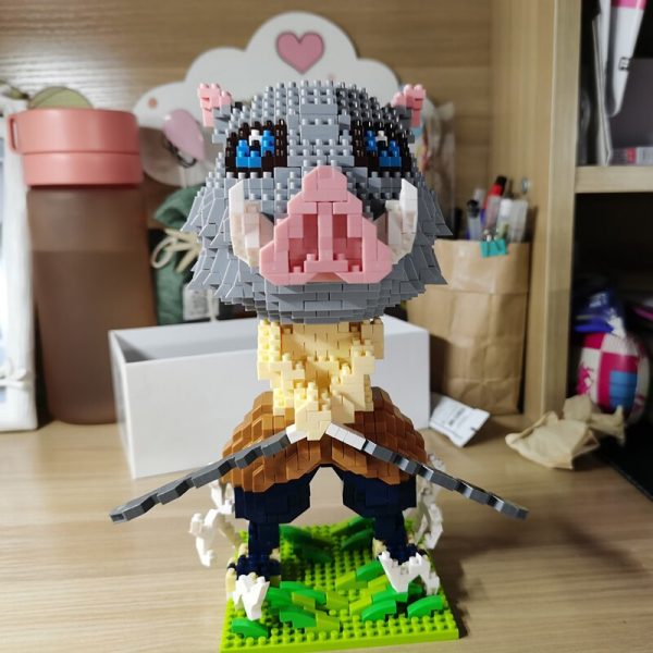 Gejia 6023 4 Anime Demon Slayer Hashibira Inosuke Pig Animal Monster Mini Diamond Blocks Bricks Building 1 - LOZ™ MINI BLOCKS
