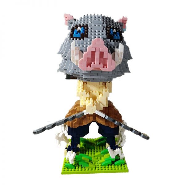 Gejia 6023 4 Anime Demon Slayer Hashibira Inosuke Pig Animal Monster Mini Diamond Blocks Bricks Building 3 - LOZ™ MINI BLOCKS