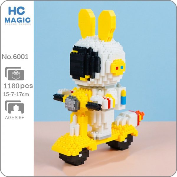 HC 6001 Space Rabbit Astronaut Scooter Motorcycle Car Animal Model Mini Diamond Blocks Bricks Building Toy - LOZ™ MINI BLOCKS