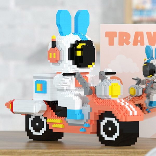HC 6004 Space Rabbit Astronaut Rocket Motorcycle Car Animal 3D Model Mini Diamond Blocks Bricks Building 1 - LOZ™ MINI BLOCKS