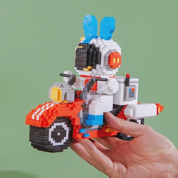 HC 6004 Space Rabbit Astronaut Rocket Motorcycle Car Animal 3D Model Mini Diamond Blocks Bricks Building 2 - LOZ™ MINI BLOCKS