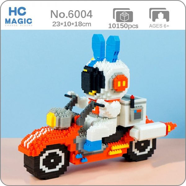 HC 6004 Space Rabbit Astronaut Rocket Motorcycle Car Animal 3D Model Mini Diamond Blocks Bricks Building - LOZ™ MINI BLOCKS