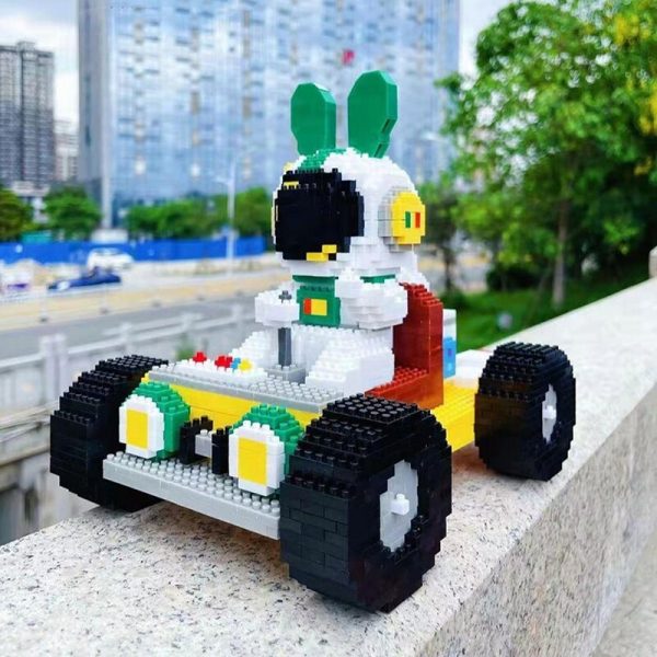 HC 6005 Space Rabbit Astronaut Go kart Racing Car Animal Model DIY Mini Diamond Blocks Bricks 1 - LOZ™ MINI BLOCKS