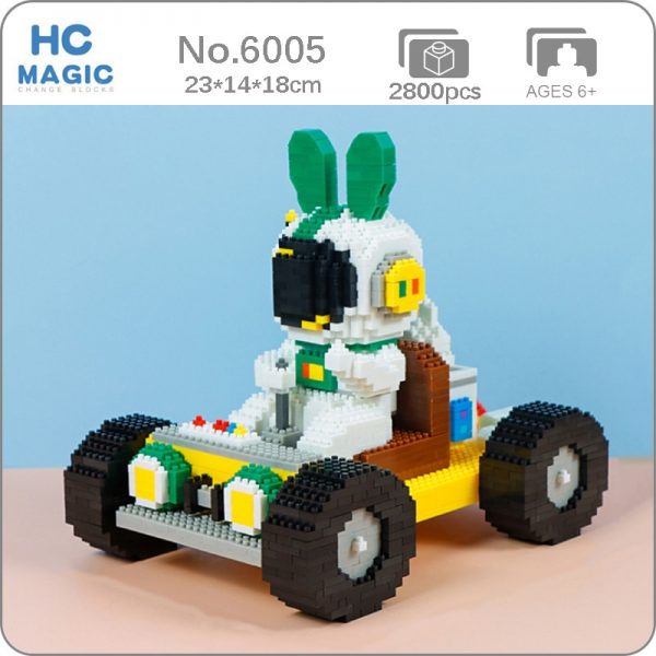 HC 6005 Space Rabbit Astronaut Go kart Racing Car Animal Model DIY Mini Diamond Blocks Bricks - LOZ™ MINI BLOCKS
