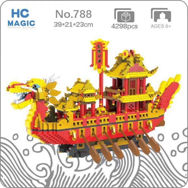HC 788 World Architecture Royal Dragon Boat Monster Ship Animal DIY Mini Diamond Blocks Bricks Building - LOZ™ MINI BLOCKS