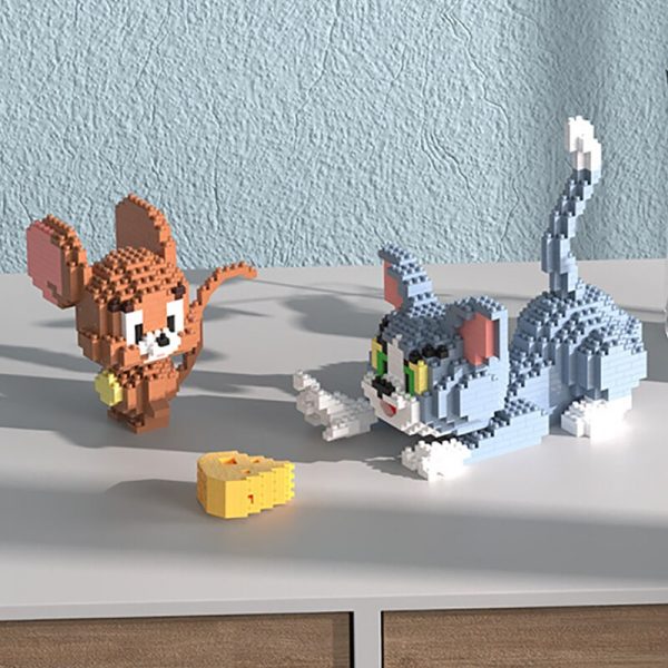 HC 9013 Cartoon Tier Welt Katze Maus Haustier K se Lebensmittel 3D Modell DIY Mini Diamant 5 - LOZ™ MINI BLOCKS