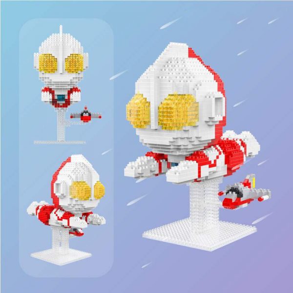 HC 9090 Anime Super Hero Flying Ultraman Space Alien Plane Model DIY Mini Diamond Blocks Bricks 2 - LOZ™ MINI BLOCKS