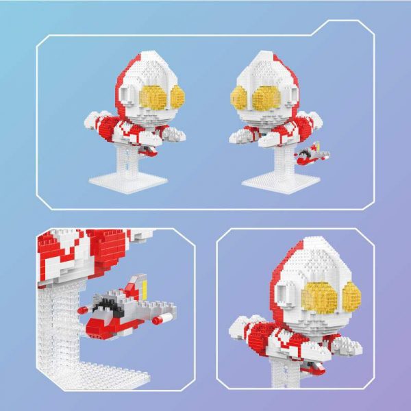 HC 9090 Anime Super Hero Flying Ultraman Space Alien Plane Model DIY Mini Diamond Blocks Bricks 3 - LOZ™ MINI BLOCKS