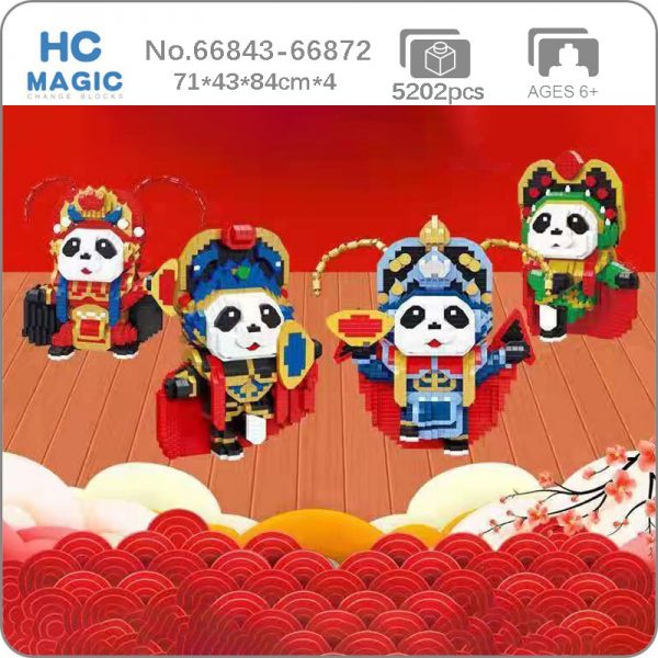 HC China Ancient Sichuan Opera Panda Animal World 3D Model DIY Mini Diamond Blocks Bricks Building - LOZ™ MINI BLOCKS