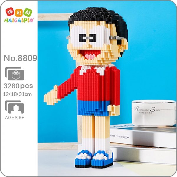 HCP 8809 Anime Doraemon Nobita Nobi School Boy Model DIY 3D Mini Magic Blocks Bricks Building - LOZ™ MINI BLOCKS