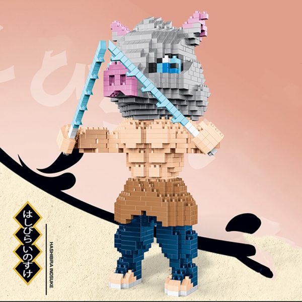 LBP 2113 Anime Demon Slayer Hashibira Inosuke Pig Monster Warrior 3D Mini Diamond Blocks Bricks Building 1 - LOZ™ MINI BLOCKS