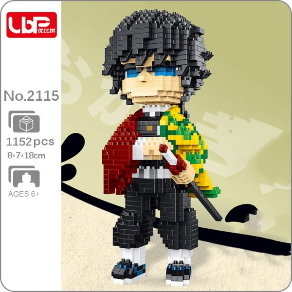 LBP 2115 Anime Demon Slayer Tomioka Giyuu Monster Warrior 3D DIY Mini Diamond Blocks Bricks Building - LOZ™ MINI BLOCKS