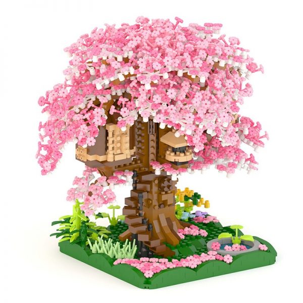 LJ 605 Architecture Sakura Tree House Garden Pink Flower Plant Field Mini Diamond Blocks Bricks Building 2 - LOZ™ MINI BLOCKS