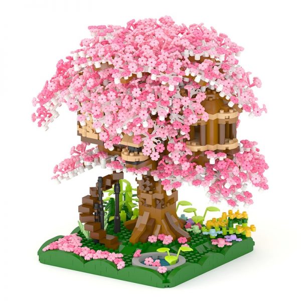 LJ 605 Architecture Sakura Tree House Garden Pink Flower Plant Field Mini Diamond Blocks Bricks Building 3 - LOZ™ MINI BLOCKS