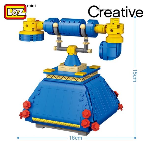 LOZ 1124 Blue Telephone Turntable Landline 1 - LOZ™ MINI BLOCKS