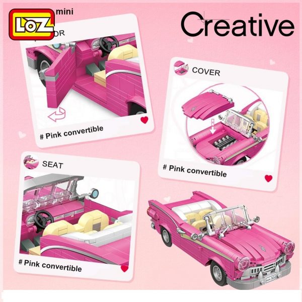 LOZ 1125 Pink Classic Car 1 - LOZ™ MINI BLOCKS