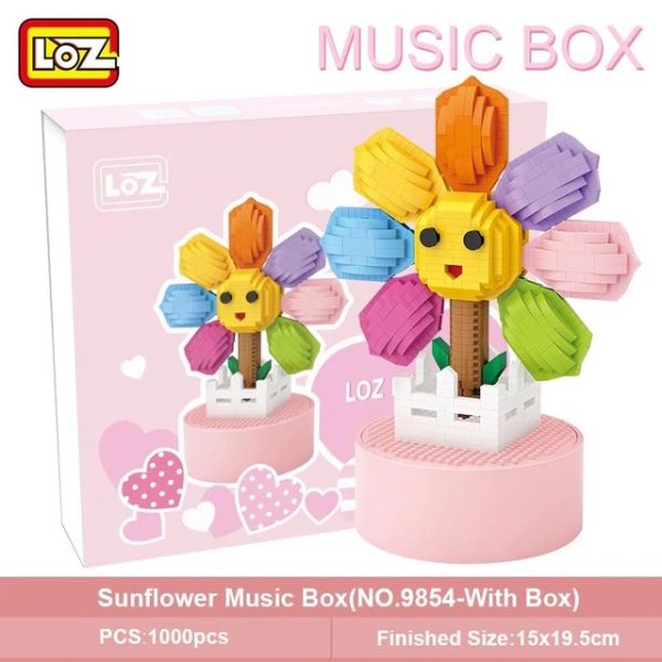 LOZ Diamond Blocks Music Box Sun Flower Mini Bricks Building Blocks Set Kids Assembly Pixels - LOZ™ MINI BLOCKS