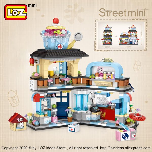 LOZ Mini Building Blocks Japanese Mini Street View folding food street Octopus barbecue ice shop assembly 2 - LOZ™ MINI BLOCKS