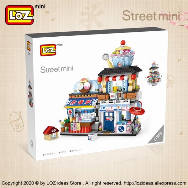 LOZ Mini Building Blocks Japanese Mini Street View folding food street Octopus barbecue ice shop assembly 3 - LOZ™ MINI BLOCKS