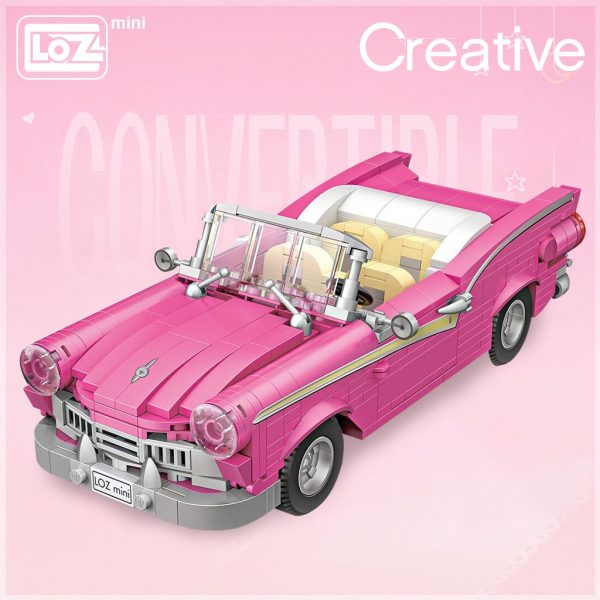 LOZ Mini Building Blocks pink convertible assembling building block car model assembling small particle toys pink - LOZ™ MINI BLOCKS