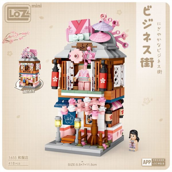 LOZ Mini small particle building blocks assembling toy puzzle mini Japanese shop street view kimono shop 3 - LOZ™ MINI BLOCKS