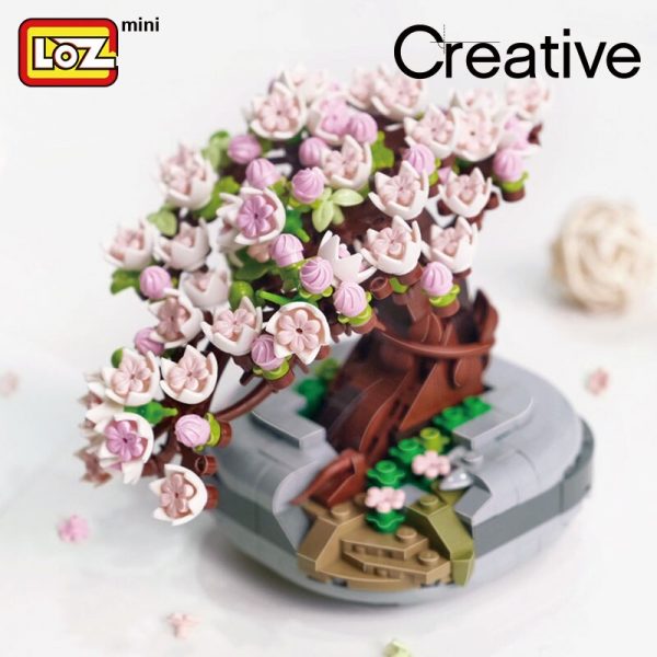 LOZ building block cherry blossom potted succulent bonsai living room decoration mini small particle assembly toy 2 - LOZ™ MINI BLOCKS
