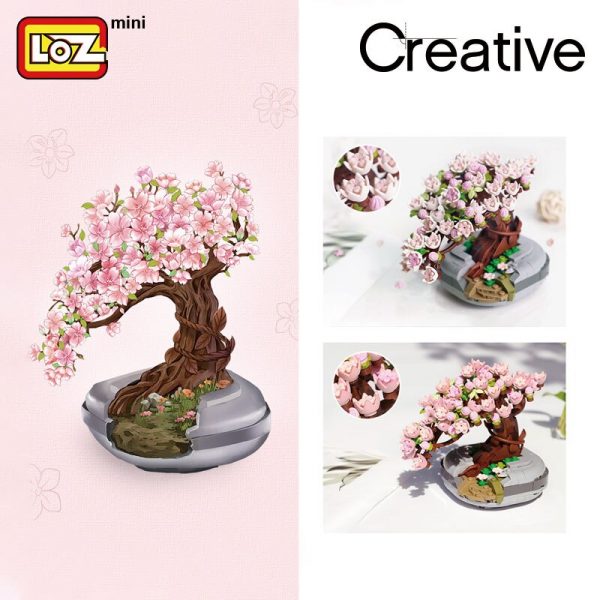 LOZ building block cherry blossom potted succulent bonsai living room decoration mini small particle assembly toy 4 - LOZ™ MINI BLOCKS