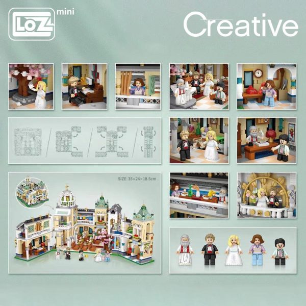 LOZ new product wedding church hall small particles assembled building blocks folding building toy model three 2 - LOZ™ MINI BLOCKS