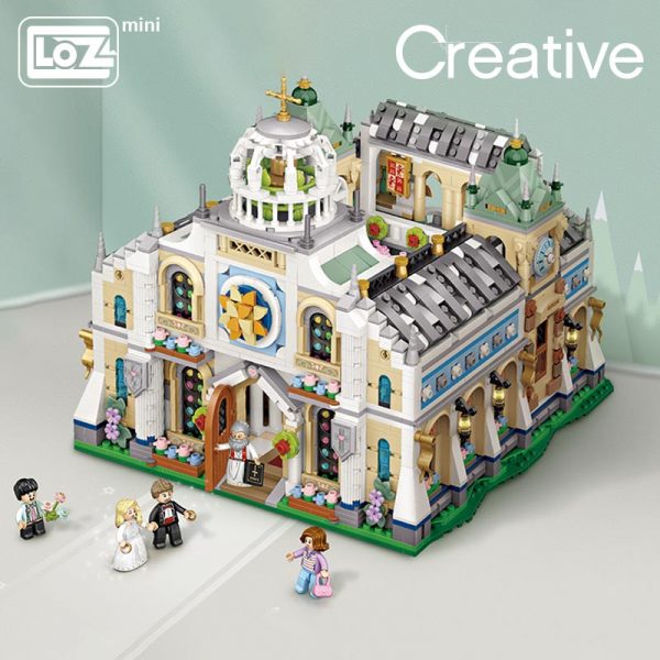 LOZ new product wedding church hall small particles assembled building blocks folding building toy model three - LOZ™ MINI BLOCKS