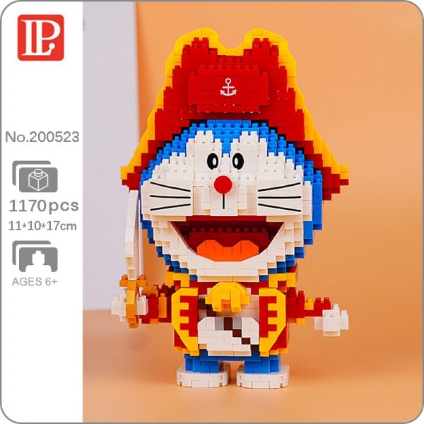 LP 200523 Anime Doraemon Pirate Captain Cat Animal Pet 3D Model DIY Mini Diamond Blocks Bricks - LOZ™ MINI BLOCKS