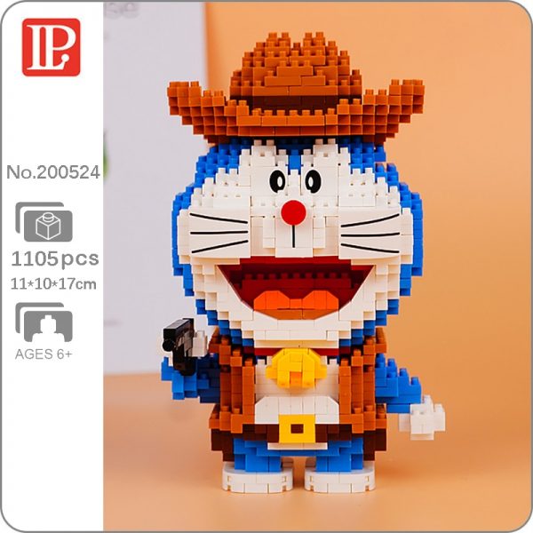 LP 200524 Anime Doraemon Cow Boy Policeman Cat Animal 3D Model DIY Mini Diamond Blocks Bricks - LOZ™ MINI BLOCKS