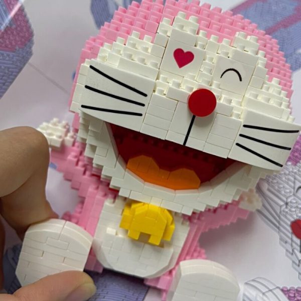 LP 200563 Anime Pink Doraemon Cat Sit Animal Robot Pet 3D Model DIY Mini Diamond Blocks 2 - LOZ™ MINI BLOCKS