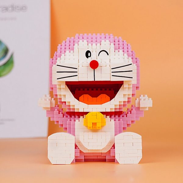 LP 200563 Anime Pink Doraemon Cat Sit Animal Robot Pet 3D Model DIY Mini Diamond Blocks 4 - LOZ™ MINI BLOCKS
