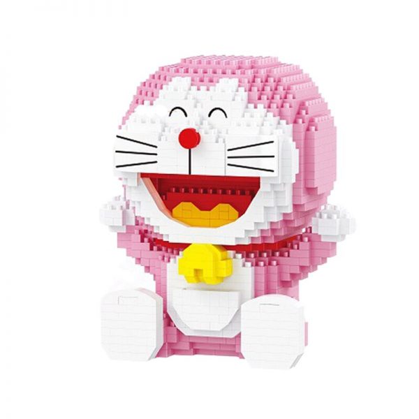 LP 200563 Anime Pink Doraemon Cat Sit Animal Robot Pet 3D Model DIY Mini Diamond Blocks 5 - LOZ™ MINI BLOCKS