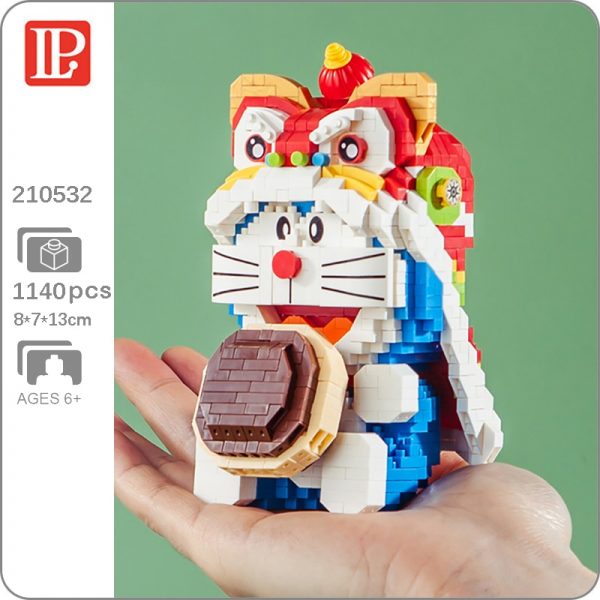 LP 210532 Anime Doraemon Lion Dance Dorayaki Food Cat Animal Robot Mini Diamond Blocks Bricks Building - LOZ™ MINI BLOCKS