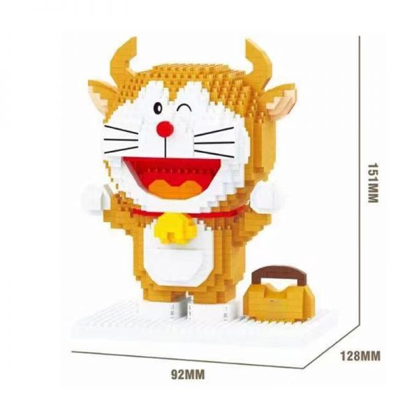 LP 210569 Anime Doraemon Yellow Shopping Bull Cat Animal Model DIY Mini Diamond Blocks Bricks Building 1 - LOZ™ MINI BLOCKS