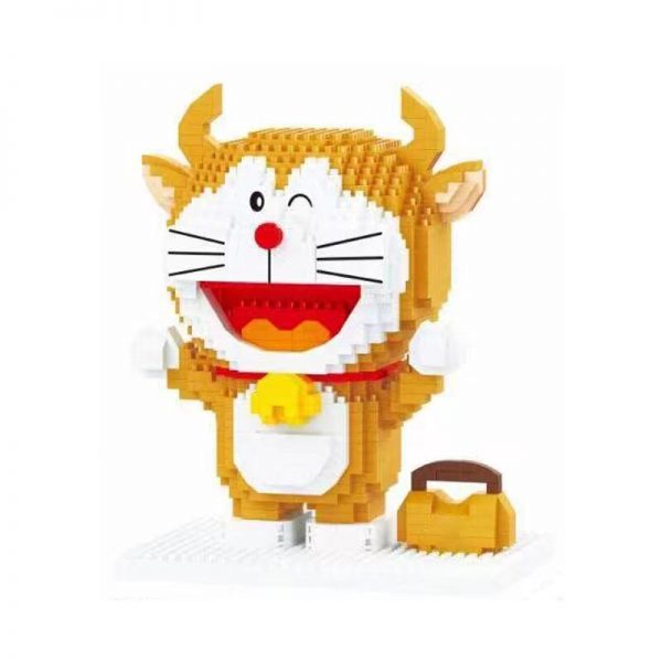 LP 210569 Anime Doraemon Yellow Shopping Bull Cat Animal Model DIY Mini Diamond Blocks Bricks Building 2 - LOZ™ MINI BLOCKS