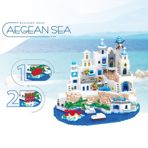 Leji 808 World Architecture Greece Aegean Sea Love Heart Ship Boat Mini Diamond Blocks Bricks Building 3 - LOZ™ MINI BLOCKS