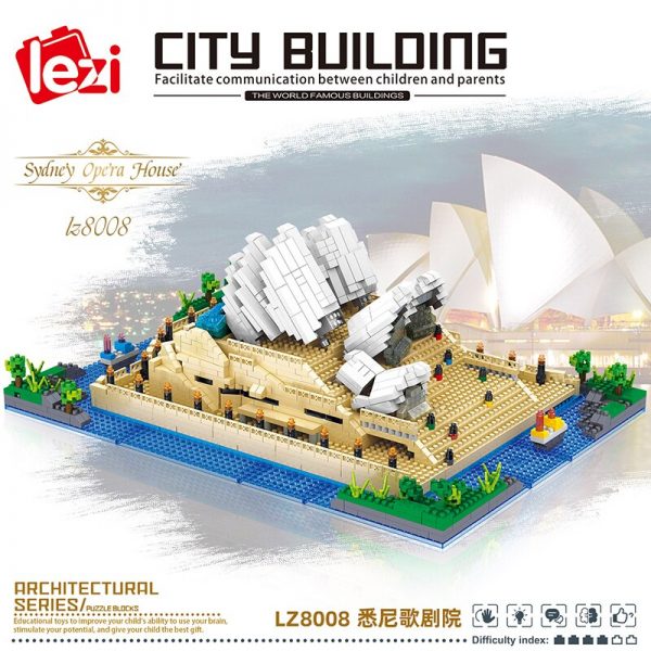 Lezi 8008 World Architecture Sydney Opera House 3D Model DIY Mini Diamond Blocks Bricks Building Toy 4 - LOZ™ MINI BLOCKS