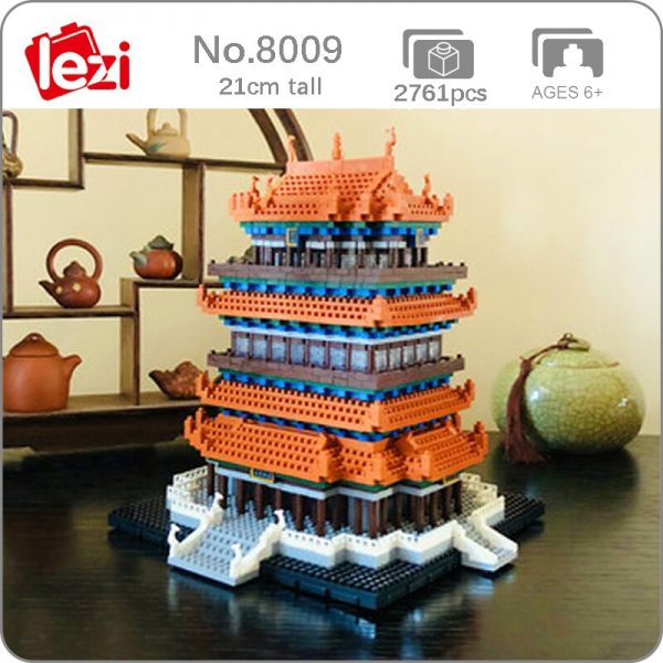 Lezi 8009 China Ancient Architecture Guanque Tower 3D Model DIY Mini Diamond Blocks Bricks Building Toy - LOZ™ MINI BLOCKS