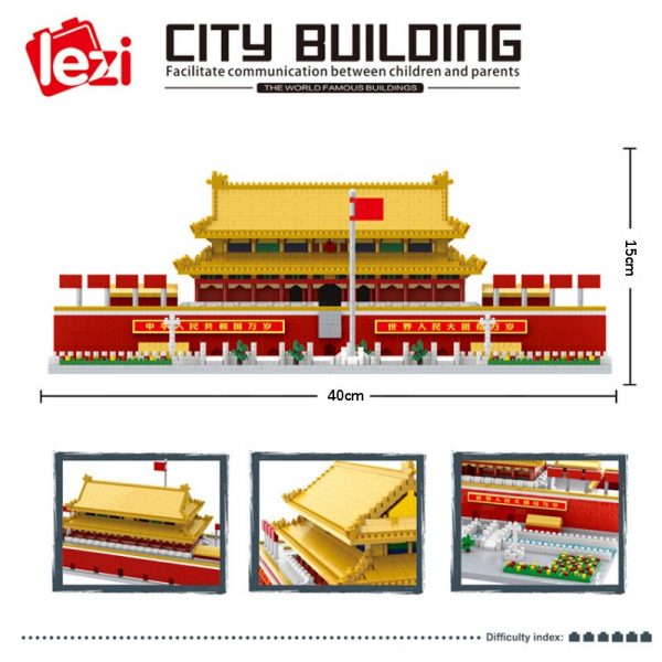 Lezi 8016 World Architecture Tiananmen Square Flower 3D Model DIY Mini Diamond Blocks Bricks Building Toy 1 - LOZ™ MINI BLOCKS