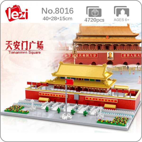 Lezi 8016 World Architecture Tiananmen Square Flower 3D Model DIY Mini Diamond Blocks Bricks Building Toy - LOZ™ MINI BLOCKS