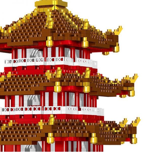 Lezi 8023 World Architecture Leifeng Pagoda Tower 3D Model DIY Mini Diamond Blocks Bricks Building Toy 4 - LOZ™ MINI BLOCKS