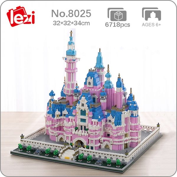 Lezi 8025 World Architecture Pink Dream Garden Castle Amusement Park Mini Diamond Blocks Bricks Building Toy - LOZ™ MINI BLOCKS