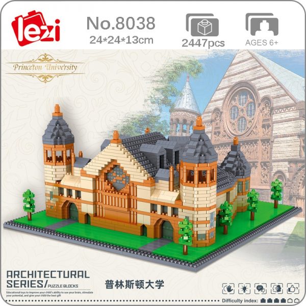 Lezi 8038 World Architecture Princeton University School Model DIY Mini Diamond Blocks Bricks Building Toy for - LOZ™ MINI BLOCKS