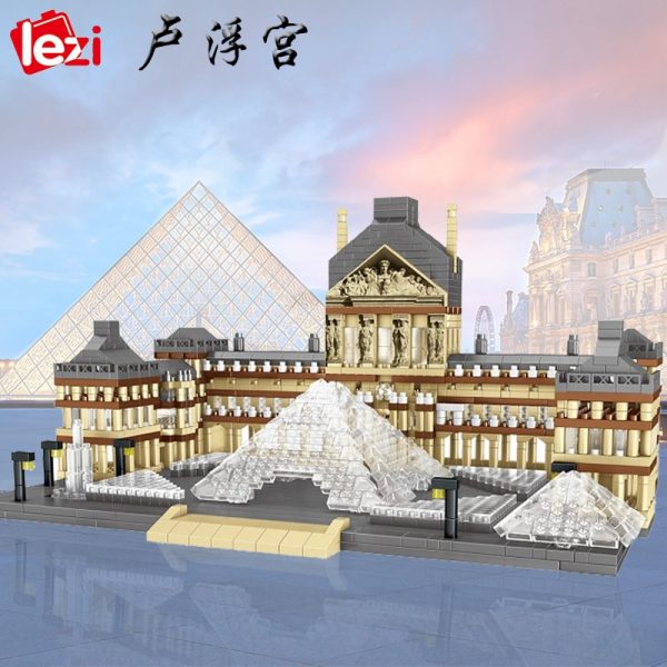 Lezi 8040 World Architecture Paris Louvre Museum 3D Model DIY Mini Diamond Blocks Bricks Building Toy 4 - LOZ™ MINI BLOCKS
