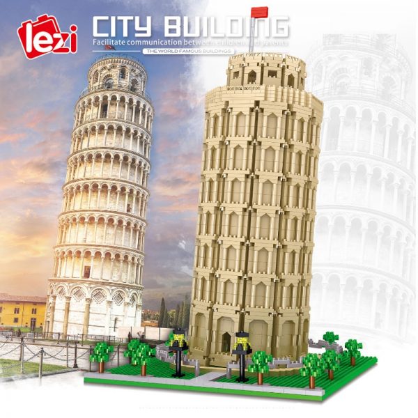 Lezi 8043 World Architecture Leaning Tower of Pisa 3D Model DIY Mini Diamond Blocks Bricks Building 4 - LOZ™ MINI BLOCKS